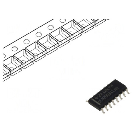 Driver Darlington IC, matrice tranzistoare SO16, 0,5A, 50V | Electronic-mag.ro | Componente Electronice
