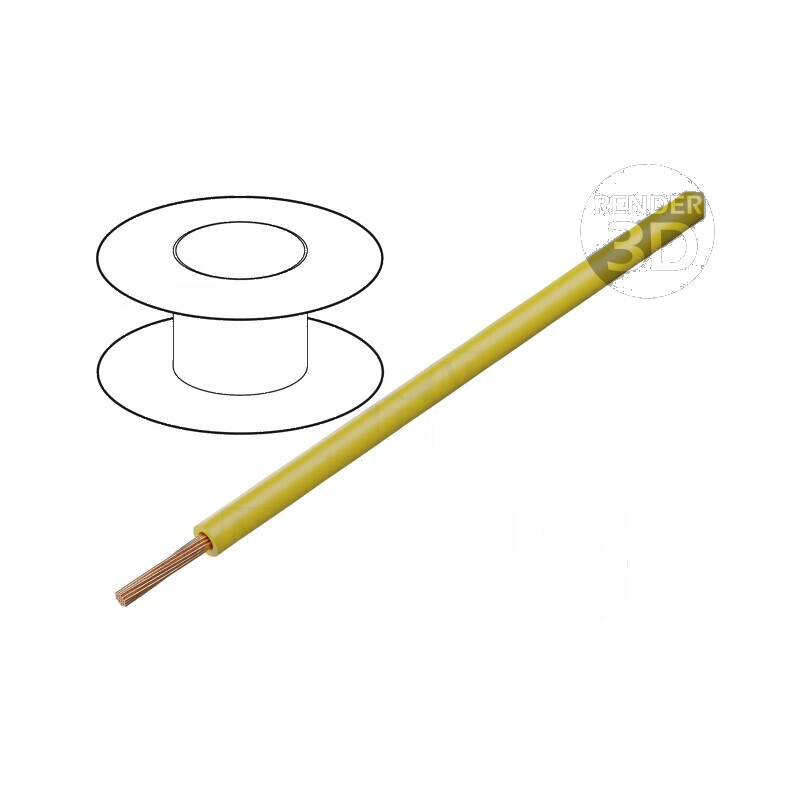 Cablu electric FLRY-A 1x0,75mm² litat din cupru cu izolație din PVC galben, 60V, 100m, Clasa 5 | Electronic-mag.ro | Componente Electronice