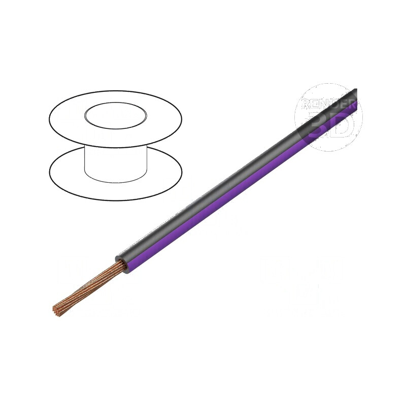 Cablu FLRY-B 1x0,75mm² Litat Cu PVC Negru-Violet 60V, Lungime 100m | Electronic-mag.ro | Componente Electronice