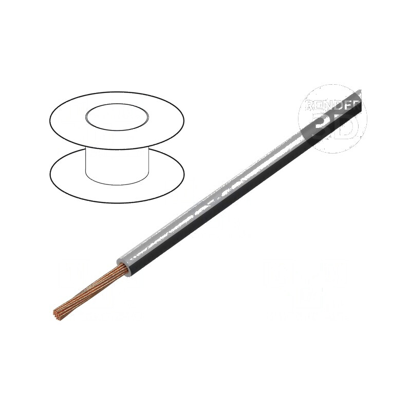 Cablu FLRY-B 1x0,75mm² litat Cu PVC gri-negru 60V, 100m - Cablu electric pentru utilizare industrială | Electronic-mag.ro | Componente Electronice