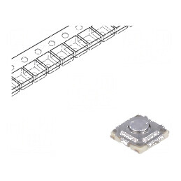 Microîntrerupător TACT SPST Poz: 2, 0,02A/15VDC SMT - Componentă Electronică Fără 1N | Electronic-mag.ro | Componente Electronice