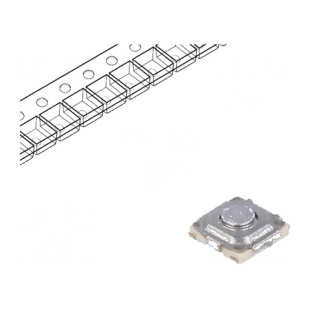 Microîntrerupător TACT SPST Poz: 2, 0,02A/15VDC SMT - Componentă Electronică Fără 1N | Electronic-mag.ro | Componente Electronice