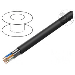 Cablu F/UTP 4x2x24AWG 5e pentru exterior, sârmă CCA PE, lungime 100m, negru | Electronic-mag.ro | Componente Electronice