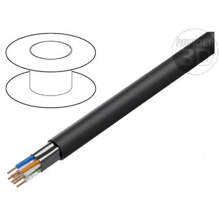 Cablu F/UTP 4x2x24AWG 5e pentru exterior, sârmă CCA PE, lungime 100m, negru | Electronic-mag.ro | Componente Electronice