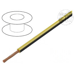 Cablu FLRY-B 1x0,75mm² Litat Cu PVC Galben-Negru 60V - 100m | Electronic-mag.ro | Componente Electronice