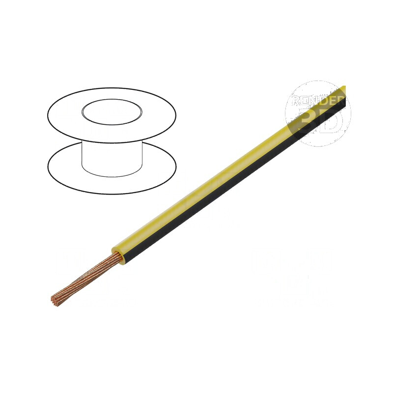 Cablu FLRY-B 1x0,75mm² Litat Cu PVC Galben-Negru 60V - 100m | Electronic-mag.ro | Componente Electronice
