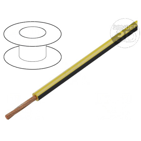 Cablu FLRY-B 1x0,75mm² Litat Cu PVC Galben-Negru 60V - 100m | Electronic-mag.ro | Componente Electronice
