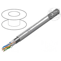 Cablu F/UTP 4x2x24AWG 6 litat CCA PVC gri 100m, Ø cablu 6,2mm - Soluție de conectivitate de înaltă calitate | Electronic-mag.ro | Componente Electronice