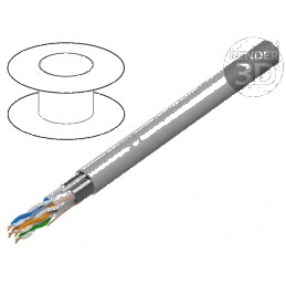 Cablu F/UTP 4x2x24AWG CCA PVC gri, 305m, Ø6,2mm - Sârmă de înaltă calitate pentru rețele de date | Electronic-mag.ro | Componente Electronice