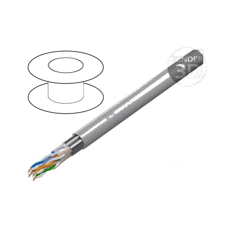 Cablu F/UTP 4x2x24AWG CCA PVC gri, 305m, Ø6,2mm - Sârmă de înaltă calitate pentru rețele de date | Electronic-mag.ro | Componente Electronice Cablu F/UTP 4x2x24AWG CCA PVC gri, 305m, Ø6,2mm - Sârmă de înaltă calitate pentru rețele de date | Electronic-mag.ro | Componente Electronice