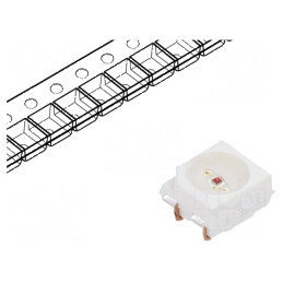 LED SMD 3528 PLCC4 Roșie 560-1400mcd 3.5x2.8x1.9mm 120° 50mA - Lumină de Înaltă Intensitate pentru Iluminat Decorativ și T | Electronic-mag.ro | Componente Electronice