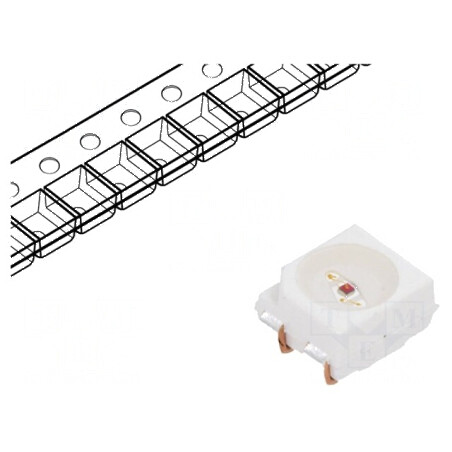 LED SMD 3528 PLCC4 Roșie 560-1400mcd 3.5x2.8x1.9mm 120° 50mA - Lumină de Înaltă Intensitate pentru Iluminat Decorativ și T | Electronic-mag.ro | Componente Electronice