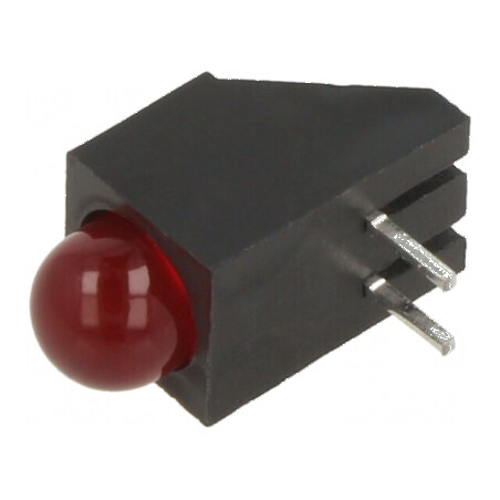LED 4,75mm în Carcasă - Diode Roșie 20mA, 60° - Tensiune 2÷2,5V, 40mcd | Electronic-mag.ro | Componente Electronice