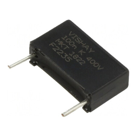 Condensator Poliester 0,1uF 400VDC ±10% THT Dimensiuni 18x5,5x10,5mm | Electronic-mag.ro | Componente Electronice