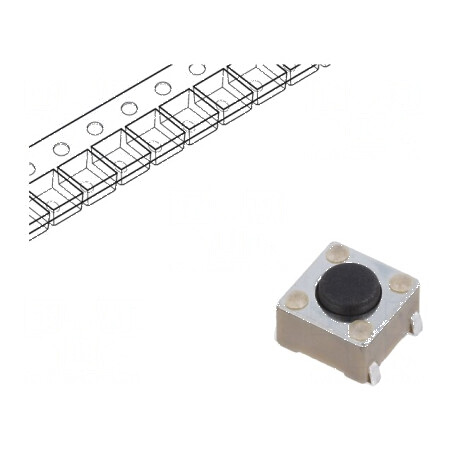 Microîntrerupător TACT SPST-NO 0,05A/12VDC SMT - Pozitie 2, Fără Contacte | Electronic-mag.ro | Componente Electronice