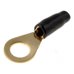 Terminal inelar M8 6mm² aurit cu izolație neagră - Conector electric profesional | Electronic-mag.ro | Componente Electronice