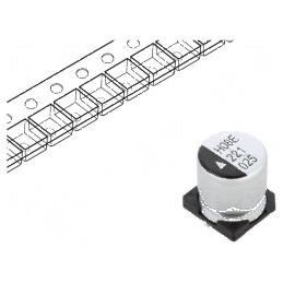 Condensator electrolitic SMD 220uF 25VDC Ø10x10,5mm 2000h pentru circuite electronice | Electronic-mag.ro | Componente Electronice