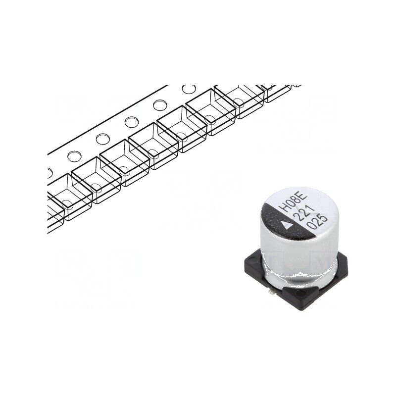 Condensator electrolitic SMD 220uF 25VDC Ø10x10,5mm 2000h pentru circuite electronice | Electronic-mag.ro | Componente Electronice Condensator electrolitic SMD 220uF 25VDC Ø10x10,5mm 2000h pentru circuite electronice | Electronic-mag.ro | Componente Electronice