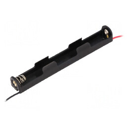 Suport baterii AAA/R3 cu 2 cabluri negre de 150mm | Electronic-mag.ro | Componente Electronice
