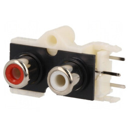 Conector RCA soclu mamă unghi 90° THT cu 2 nivele | Electronic-mag.ro | Componente Electronice