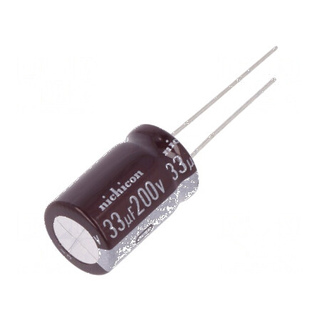 Condensator electrolitic THT 33uF 200VDC Ø12,5x20mm ±20% - Componentă electronică | Electronic-mag.ro | Componente Electronice