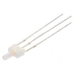 LED bicolor 2mm roșu/alb cald 90° cu parte frontală plată anodizată | Electronic-mag.ro | Componente Electronice