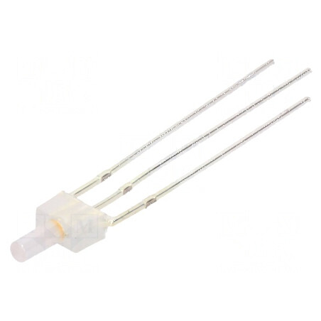 LED bicolor 2mm roșu/alb cald 90° cu parte frontală plată anodizată | Electronic-mag.ro | Componente Electronice