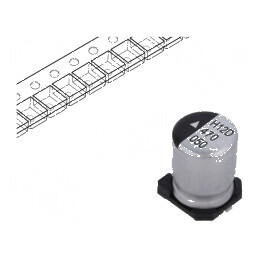 Condensator electrolitic SMD 47uF 50V DC Ø8x10,5mm 2000h | Electronic-mag.ro | Componente Electronice