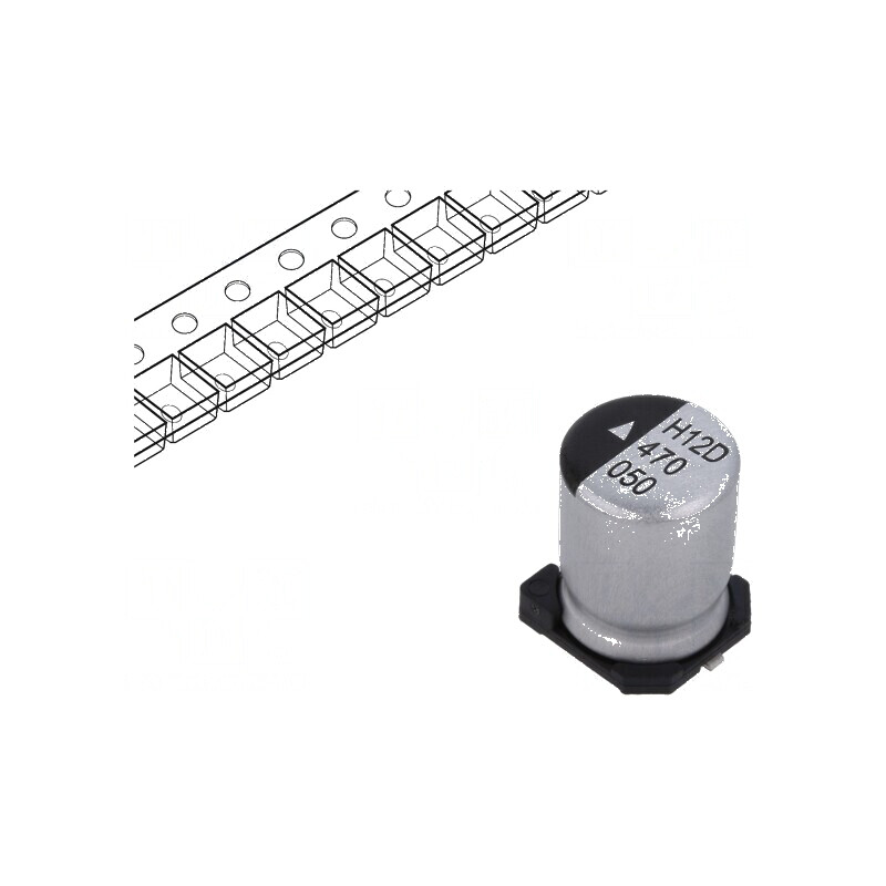 Condensator electrolitic SMD 47uF 50V DC Ø8x10,5mm 2000h | Electronic-mag.ro | Componente Electronice Condensator electrolitic SMD 47uF 50V DC Ø8x10,5mm 2000h | Electronic-mag.ro | Componente Electronice