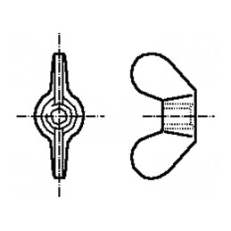 Piuliță fluture M8 1,25 din poliamidă BN 1058 conform standardului DIN 315 | Electronic-mag.ro | Componente Electronice