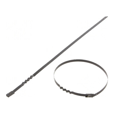 Colier de strângere negru ondulat L: 260mm W: 4,6mm 445N | Electronic-mag.ro | Componente Electronice