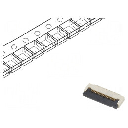 Conector FFC/FPC orizontal 18 PIN ZIF SMT 50V 0,4A -25÷85°C | Electronic-mag.ro | Componente Electronice
