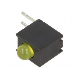 LED galben 3mm cu carcasă, 1 diodă, lentilă difuză 40°, 2mA | Electronic-mag.ro | Componente Electronice