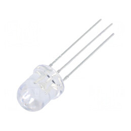 LED 7,8mm roșie/verde 30° cu parte frontală convexă - Nr. term: 3 | Electronic-mag.ro | Componente Electronice