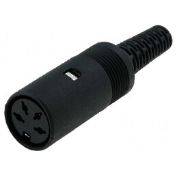 Conector DIN mufă mamă 4 pini 216° drept pe cablu | Electronic-mag.ro | Componente Electronice