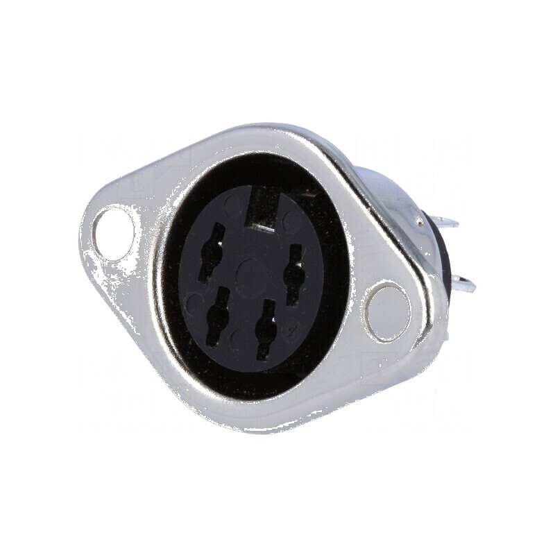 Conector DIN soclu mamă 4 pini 216° pentru lipire | Electronic-mag.ro | Componente Electronice
