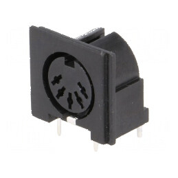 Conector DIN soclu mamă PIN 5, dispunere 180° unghi 90° | Electronic-mag.ro | Componente Electronice