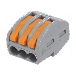 Bornă cu arc cu eliberare rapidă pentru cabluri 0,2÷2,5mm² 28AWG÷12AWG 450V | Electronic-mag.ro | Componente Electronice