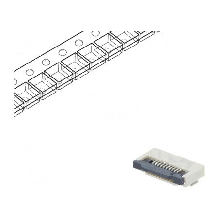 Conector FFC/FPC orizontal 10 PIN ZIF SMT 500mA cositorit pentru montaj electronic | Electronic-mag.ro | Componente Electronice