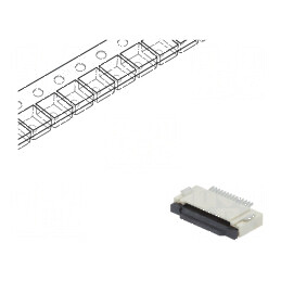 Conector FFC/FPC orizontal 14 PIN ZIF SMT 500mA cositorit | Electronic-mag.ro | Componente Electronice