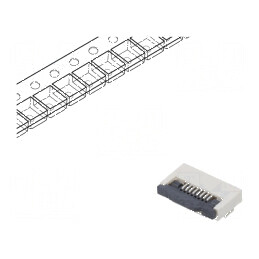 Conector FFC/FPC orizontal PIN 8 ZIF SMT 500mA cositorit pentru conectivitate electronică | Electronic-mag.ro | Componente Electronice