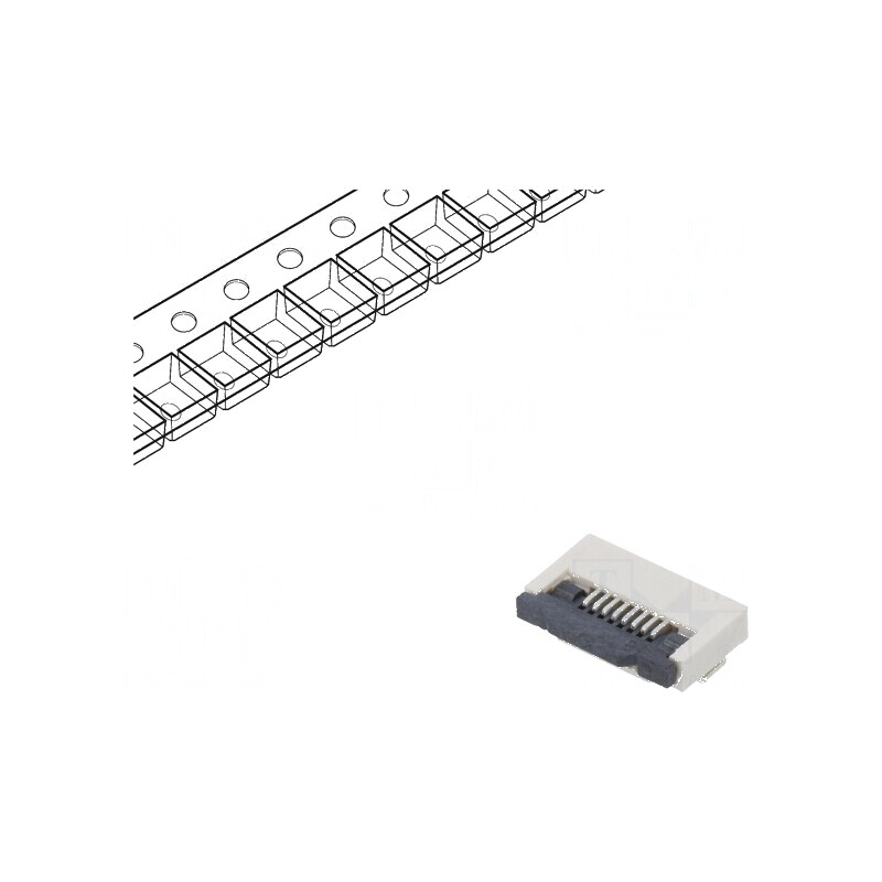 Conector FFC/FPC orizontal PIN 8 ZIF SMT 500mA cositorit pentru conectivitate electronică | Electronic-mag.ro | Componente Electronice