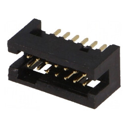 Conector IDC soclu tată 14 pini THT gold flash 1,27mm - drept | Electronic-mag.ro | Componente Electronice