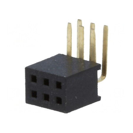 Conector șiruri pini soclu mamă 6 pini 90° 1,27mm | Electronic-mag.ro | Componente Electronice