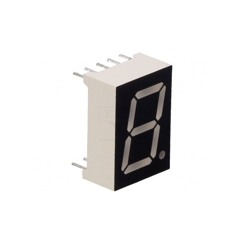 Afişaj LED cu 7 segmente 13,2mm 0,52 Nr.car: 1 roşie anod pentru electronică | Electronic-mag.ro | Componente Electronice