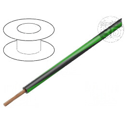 Cablu H05V-K LgY litat cu 0,35mm2 PVC negru-verde pentru 300V și 500V | Electronic-mag.ro | Componente Electronice