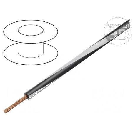 Cablu H05V-K LgY litat cu 0,35mm² PVC negru-alb pentru 300V/500V | Electronic-mag.ro | Componente Electronice