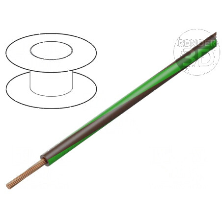 Cablu H05V-K, litat Cu 0,35mm², PVC maro-verde, 300V/500V, pentru instalații electrice | Electronic-mag.ro | Componente Electronice
