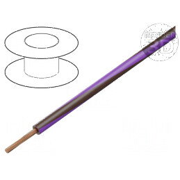 Cablu H05V-K LgY litat cu secțiune de 0,35 mm², PVC maroniu-violet, 200m | Electronic-mag.ro | Componente Electronice