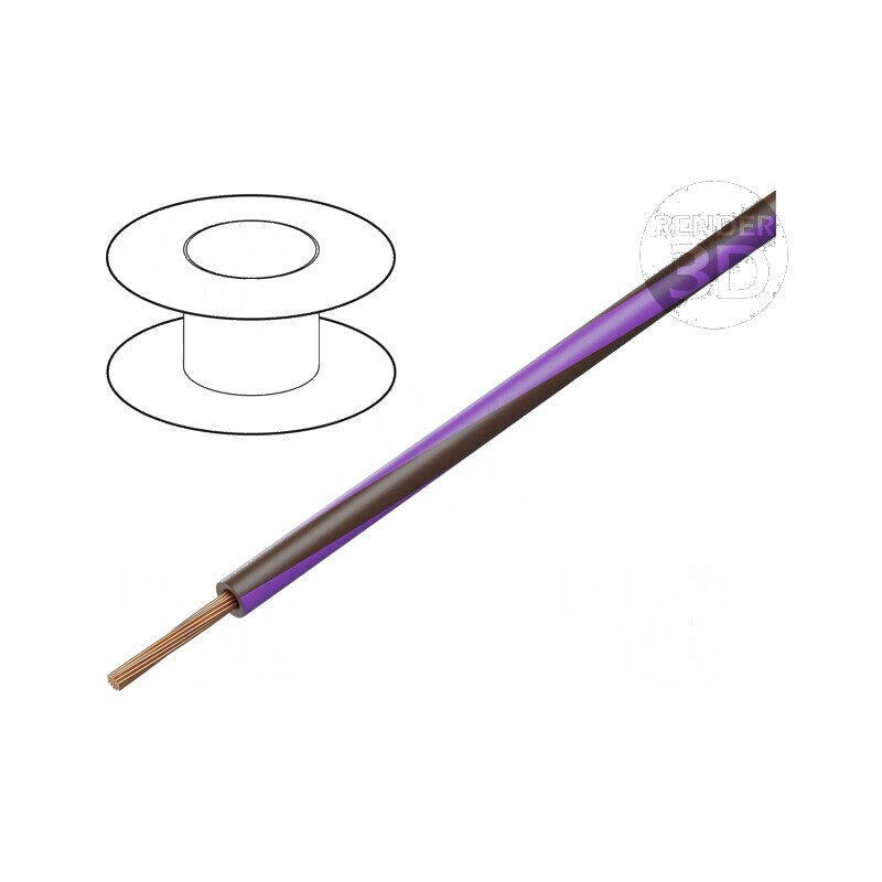 Cablu H05V-K LgY litat cu secțiune de 0,35 mm², PVC maroniu-violet, 200m | Electronic-mag.ro | Componente Electronice